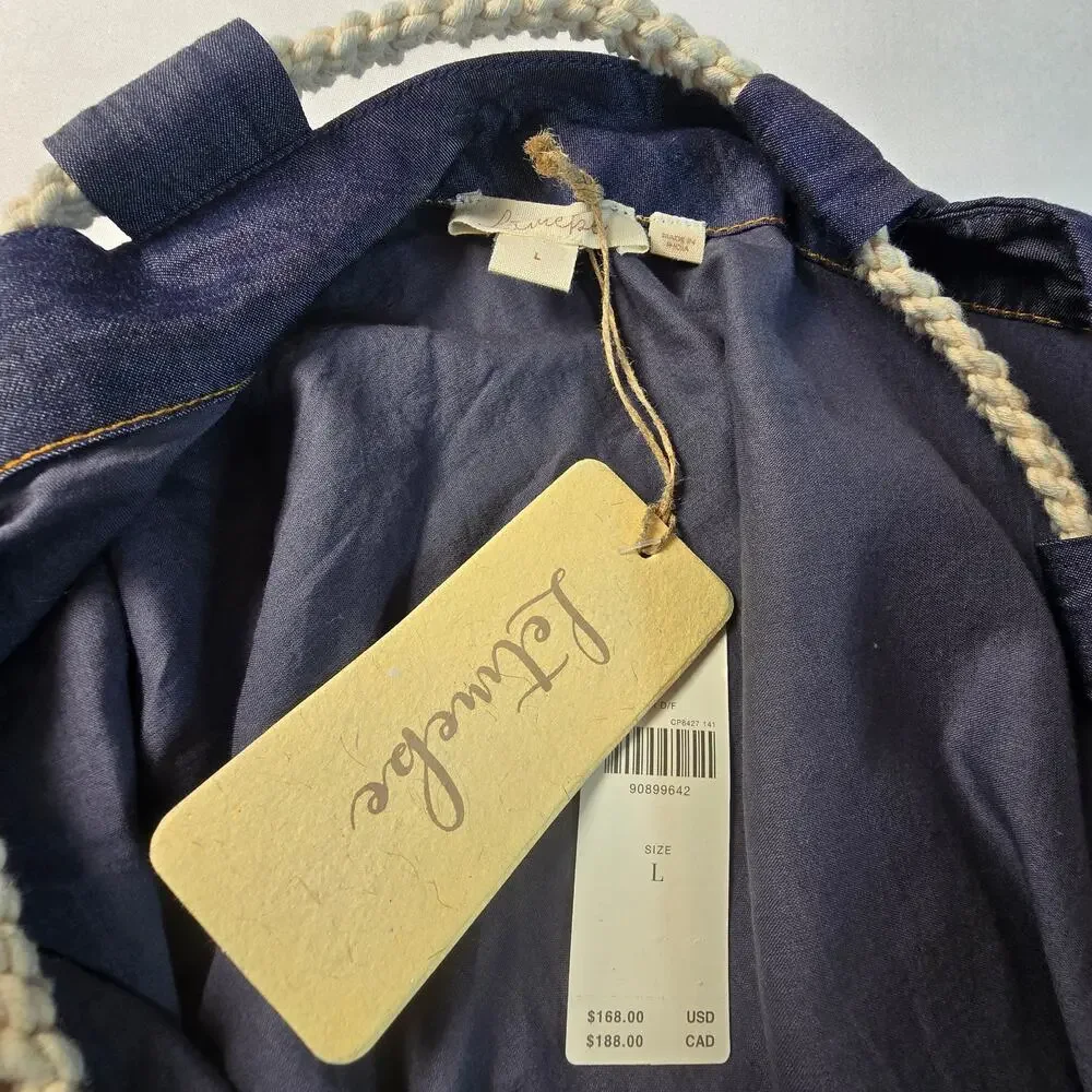 NWT Anthropologie Let Me Be Rope Neck Asymmetrical Dress. Size L. Ret $168 - Picture 7 of 13